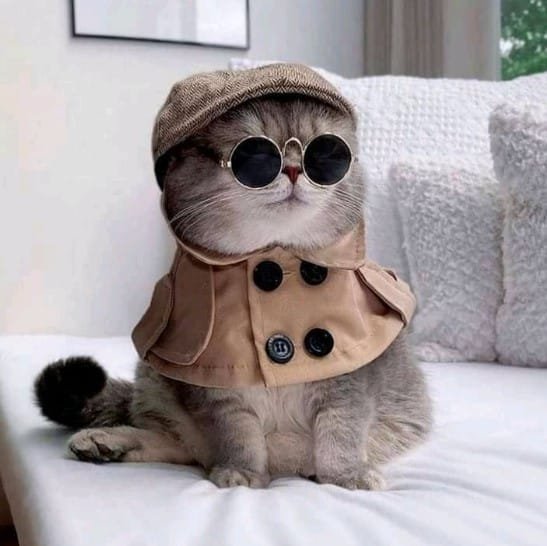 cat with hat and sunglasses